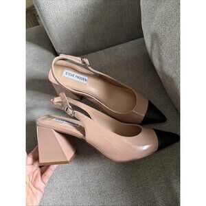 STEVE MADDEN Women’s Black And Beige Linette Slingback - Size 8.5 NWOB